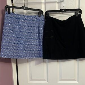 Athleta Mini Skirt Set in Blue Wave and Black